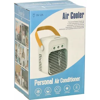 Klimatizace Klimatizace přenosná mini klimatizace stolní ventilátor zvlhčovač USB bílý