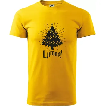 Pánské tričko Harry - Lumos stromeček - Klasické pánské triko vyšší gramáže - 4XL ( Žlutá )