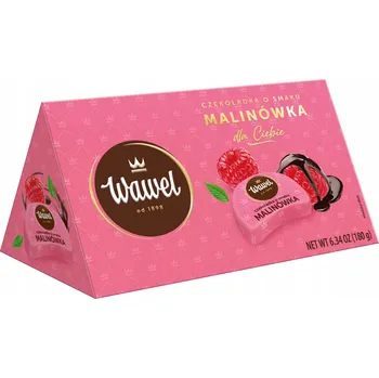 Čokoláda Plněné čokoládky s příchutí malinovky Bonboniéra Pralinky Wawel 180 g