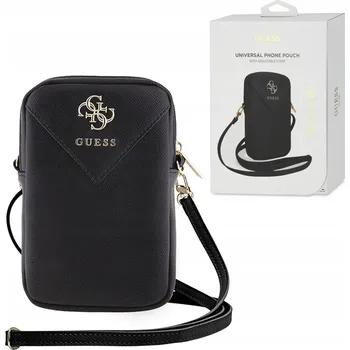 Pouzdro na mobilní telefon Pouzdro na telefon Guess z ekologické kůže černé zasouvací
