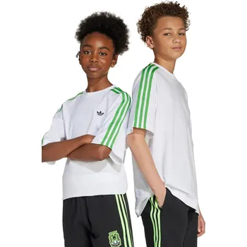 Chlapecké tričko Dětské bavlněné tričko adidas Originals bílá barva, s potiskem, JW7750 00X, vel. 170