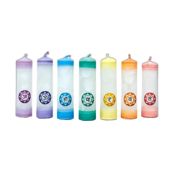 Svíčka Sada 7 čakrových MIDI svíček 1.–7. čakra válcové – SVITSOL | ...