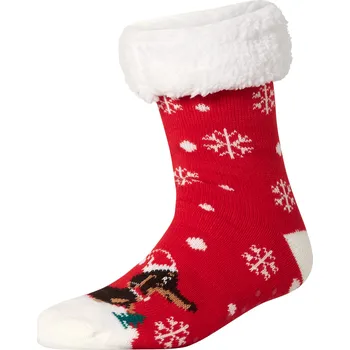 Dámské ponožky Dámské / Pánské vánoční hebké ponožky (červená, 43-46)