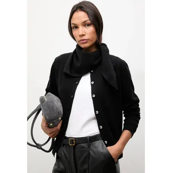 Dámský svetr Kardigan z merino vlny se šátkem Answear.LAB WA25-SWD026 černá 99X, vel. S