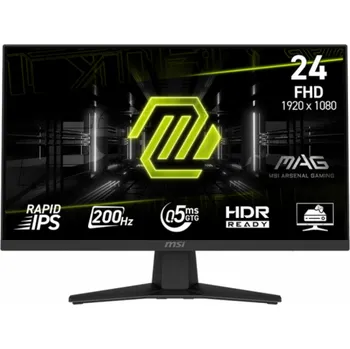 Monitor MSI MAG 244F (60.5 cm (23.8 Zoll), schwarz, FullHD, Rapid-IPS, HDMI, DP, Free-Sync-Premium, Adaptive-Sync, 200Hz Panel)