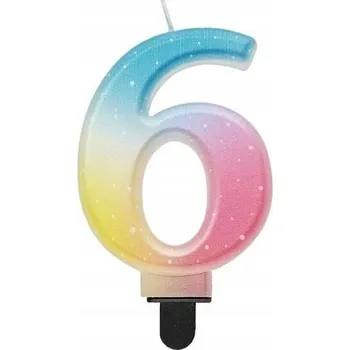 Dortová svíčka Svíčky na dort k narozeninám pro děti, narozeninová svíčka číslice - 6 let