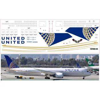 Plastikový model Obtisky Boeing 787-900 United Airlines - PAS-Decals 787900-04