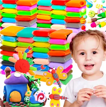 Modelovací hmota MODELOVACÍ HMOTA PĚNOVÁ PLASTELÍNA POLYMEROVÁ 48 KUSŮ SUPER CLAY KREATIVNÍ SADA + PŘÍSLUŠENSTVÍ