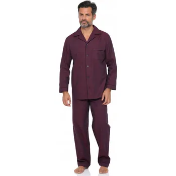 Pánské pyžamo Klasické pánské pyžamo RE-910 1007 Bordó 100% bavlna - XL