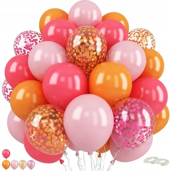 Balónek Latexové balónky narozeninové s konfetami sada 60ks vícebarevné