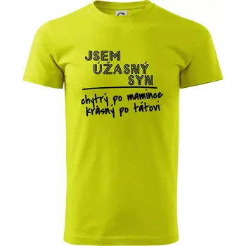 Pánská móda Jsem úžasný syn - Klasické pánské triko vyšší gramáže - S ( Limetková )
