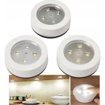 Noční světlo LED světlo / LED lampička dotyková nábytková do skříně, šatny, 3 ks - bílá