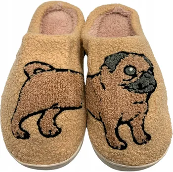 Pracovní oblečení Zimní Pantofle Mops Pes Mops Dámské Pánské Teplé pantofle vel. 36-37