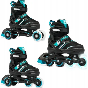 Kolečkové brusle Kolečkové brusle 3v1 Raven Helixi Black/Mint svítící kola LED Velikost bruslí: EU 38-42