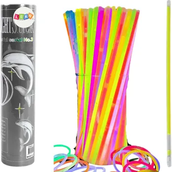kreativní sada LEAN Toys Fluorescenční svítící náramky – sada 100 ks, více barev