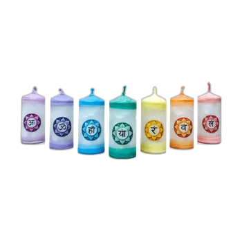 Svíčka Sada 7 čakrových MINI svíček 1.–7. čakra válcové – SVITSOL | ...