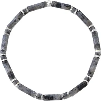 Náramek Manoki Luxusní pánský náramek Antonio - larvikit, hematit BA1234SS Šedá 20 cm