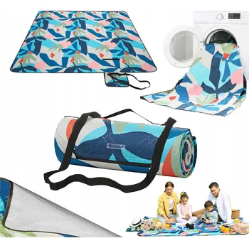 Pikniková deka VELKÁ PIKNIKOVÁ DEKA 200x200 cm VODĚODOLNÁ PODLOŽKA NA PLÁŽ PIKNIK GRIL PARK