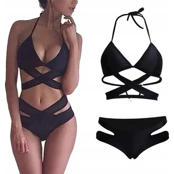 Dámské plavky PLAVKY BIKINI S VYSOKÝM PASEM SEXY RAMÍNKA / L