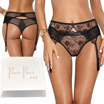 Kalhotky Polské tylové tanga s krajkou *M* černé