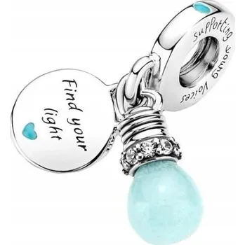 Přívěsek Přívěsek/Korálek žárovka svítící ve tmě stříbro 925 SimplyMe + DÁREK