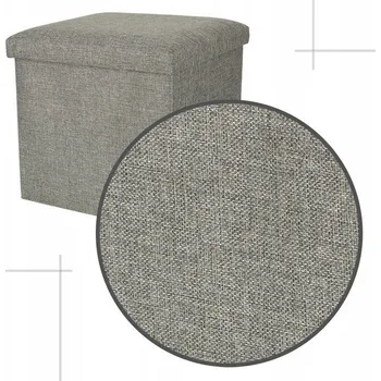 Taburet Skládací puf s úložným prostorem šedý 38x38x38 cm, vysoká kvalita provedení