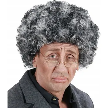 Karnevalová paruka Widmann paruka polodlouhé vlasy tmavě šedá afro