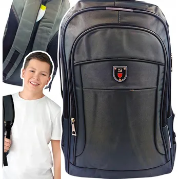 Školní batoh Školní batoh vícekomorový WKS černý, odstíny šedé a stříbrná 46 l