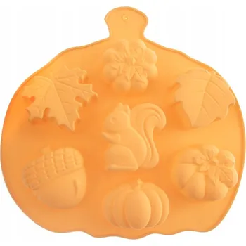 Forma na pečení SILIKONOVÁ FORMA na pečení sušenek, muffinů - LIST, VEVERKA, DÝNĚ, ŽALUD