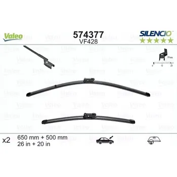 Stěrač Přední Lišta stěrače Valeo 574377 650 mm