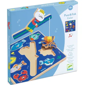 puzzle pro nejmenší Djeco Vkládací puzzle Rybolov
