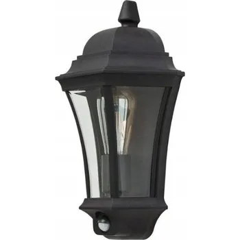 Nástěnné svítidlo Nástěnné svítidlo s čidlem Klasické černé 40cm IP44 kov 60W