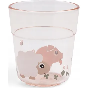 Done by Deer Dětský hrníček Glass L 220ml Tiny Farm Powder
