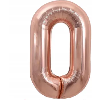 Balónek Fóliový balónek ČÍSLICE 0, růžově zlatá, 17'' (42 cm) - narozeniny