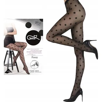 Dámské punčochy Vzorované Punčocháče Gatta Funny 07 20 DEN černé Nero velikost 2