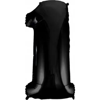 Balónek Fóliový balónek číslice 1 černý 85cm 1 Ks