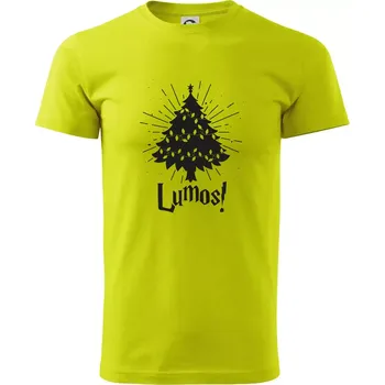 Pánské tričko Harry - Lumos stromeček - Klasické pánské triko vyšší gramáže - L ( Limetková )