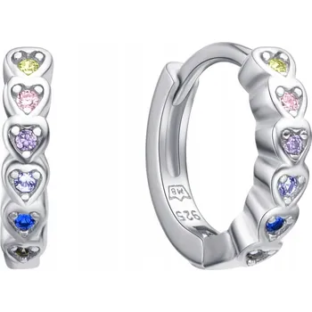 Náušnice STŘÍBRNÉ NÁUŠNICE SRDÍČKA PRO DÍVKU KRUHY