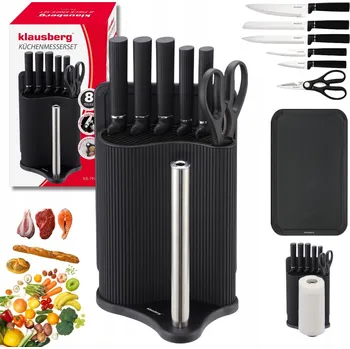 Kuchyňský nůž Sada 8 nožů + prkénko + držák na papírové utěrky + nůžky KLAUSBERG
