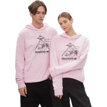 Pánská mikina RŮŽOVÁ MIKINA REEBOK UNISEX S POTISKEM VELKÁ L WLN
