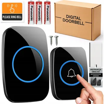 Domovní zvonek BEZDRÁTOVÝ ZVONEK NA DVEŘE BRANKU VRATA VODĚODOLNÝ VELKÝ DOSAH 300m