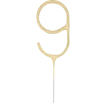 Zlatá dekorativní prskavka s efektem zimního ohně Zvolte číslici: 9