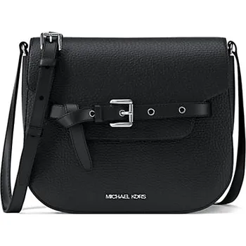 Michael Kors Emilia small kožená crossbody kabelka černá silver + doprava zdarma