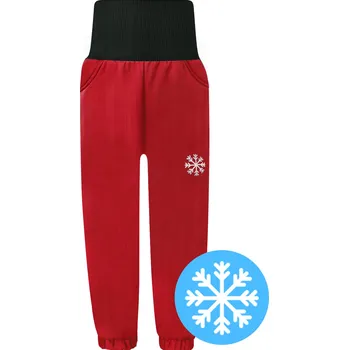 Dívčí kalhoty V-Mart, Zimní červené softshellové kalhoty s beránkem 140