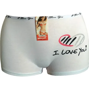 Kalhotky Elevek Dámské bavlněné boxerky "I Love You" 6808 Barva: Bílá, Velikost: XL