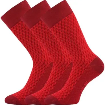 Pánské ponožky Ponožky pánské společenské Lonka ŽERYK vínové (3 páry) Velikost: 39-42 (26-28)