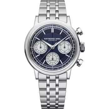 Hodinky Raymond Weil - 7765-ST-50651 - Tri-Compax Chronograf - 39 mm - blue dial