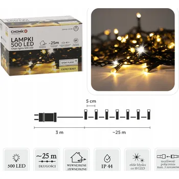 Vánoční dekorace Vánoční osvětlení na stromeček Křeček Gdów vnitřní i venkovní 25 m 301 - 500 světýlek