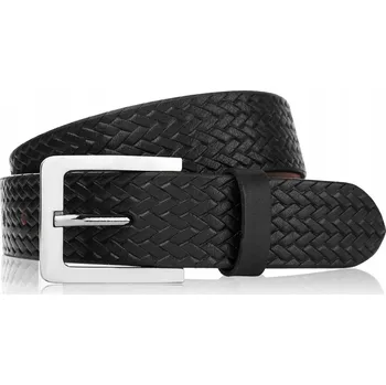 Opasek Kožený pánský pásek 120 cm černý klasický Paolo Peruzzi