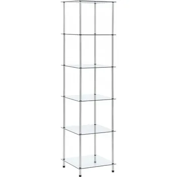 regál 6-patrový regál, průhledný, 40x40x160 cm, s